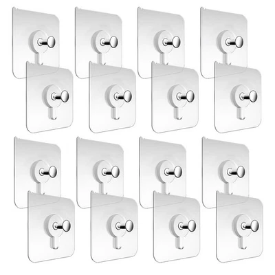 30 Pcs Hanging Pictures Without Nails Clear Hooks for Walls No Damage - Image 1 of 4