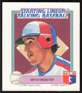 1988 Starting Lineup Talking Baseball Mitch Webster Card #23 - Montreal Expos - Foto 1 di 2