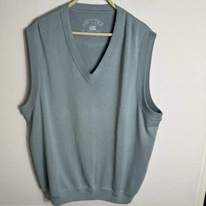 Cutter & Buck Men’s XL Sleeveless V-Neck Sweater Vest 100% Cotton USA Made Blue - Picture 1 of 6