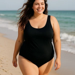Catalina One Piece Swimsuit Swimwear Black Women's Plus 3x (22w-24w) Summer - Picture 1 of 6