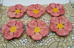 6er Set Franziskaner Wüstenrose Butter Pat/Teebeutel/Löffel Halter - 3,5" Durchmesser - Bild 1 von 2