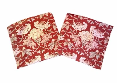 "Par de 2/A FUNDAS EURO FLORALES ROJAS GRANERO DE CERÁMICA 24""x 24""" Foto 1 de 2