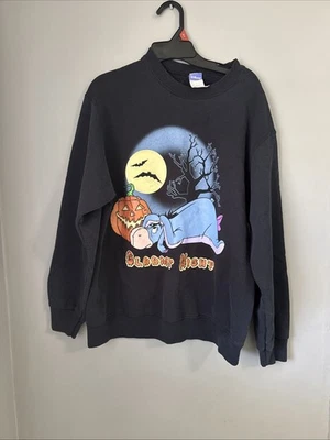 De Colección Disney Halloween Eeyore Noche Sombría Sudadera Pullover Brilla en la Oscuridad Talla M Foto 1 de 4