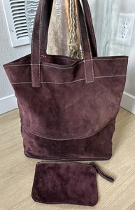 Bolso de Hombro Frye Ciruela Gamuza Cosecha Hobo Grande con Bolsa con Cremallera - Imagen 1 de 12