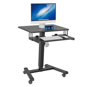 Mobile Standing Desk with Keyboard Tray, Mobile Podium, Computer Workstation - Picture 1 of 7