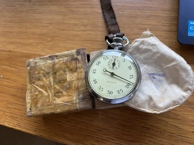 Reloj Bolsillo Waltham Militar 1/5 Sec Temporizador Emitido Con Caja Original Y Bolsa Foto 1 de 4