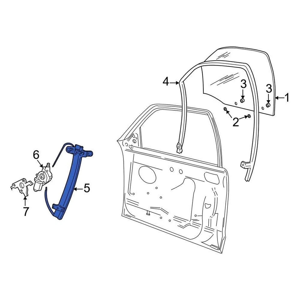 For Ford Crown Victoria 1993-2011 Ford 6W7Z5423209AA Front Left Window Regulator - Image 1 of 1