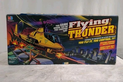 Vintage Milton Bradley Flying Thunder Helicopter Game Almost Complete *READ* - Image 1 of 4
