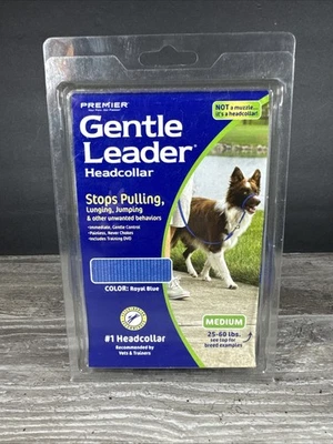 Collar Gentle Leader ~MEDIO 25 - 60 libras ~ Color: Azul Real - L 60-130 Negro Foto 1 de 3