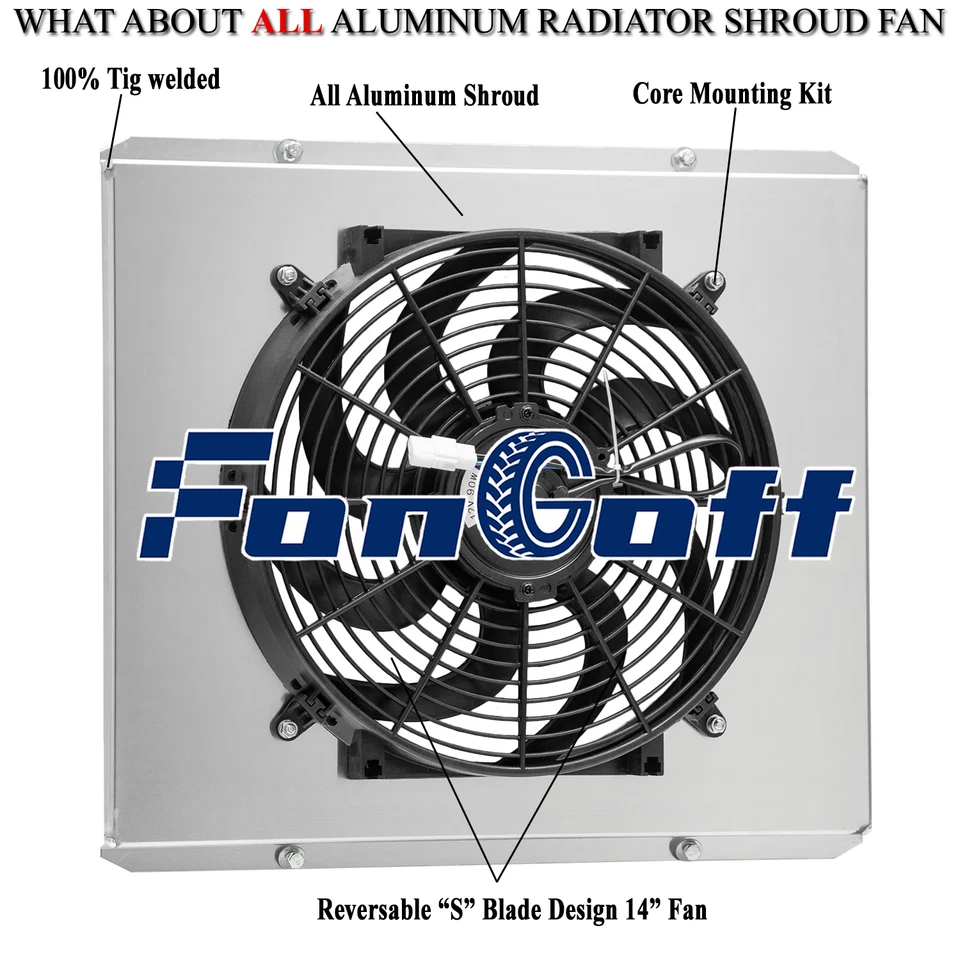 Aluminum Shroud+Fan For 1985-1993 Chevy C20 G10 G20/GMC C1500 G1500 G2500 4.3L - Изображение 1 из 4