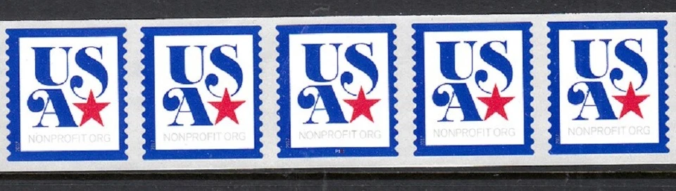 USA PNC SC# 5172 USA & STAR 5c.NONPROFIT ORG SPACE SELF ADHESIVE MNH - PL# P111 - Image 1 of 1