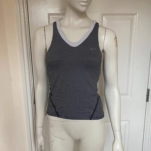 Women’s Black & White Striped Nike Sports Vest Top -Size S - Picture 1 of 9
