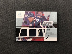 2008-09 SP GAME USED RICK NASH AUTHENTIC FABRICS TRIPLE JERSEY PATCH #ed 9/10