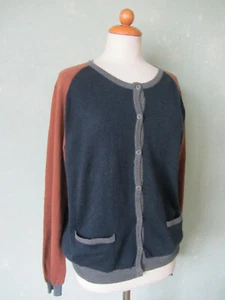 Gin Tonic Strickjacke Jacke Jacke Cardigan braun blau Größe 42 XL - Bild 1 von 3