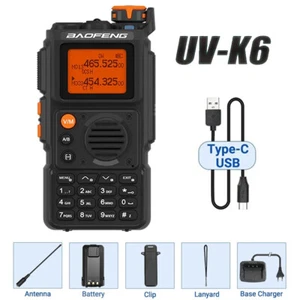 Baofeng UV-K6 Two Way Radio Long Range Type-C Portable Radio For Travel Work - Picture 1 of 9