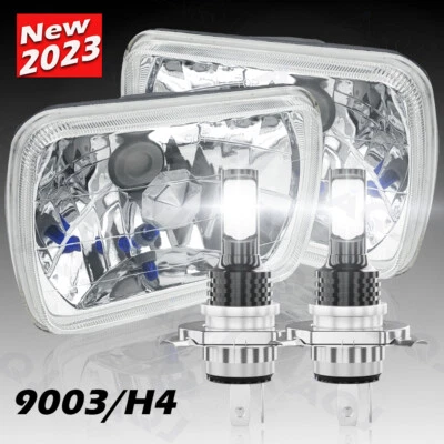 For Ford F650 F750 F250 F350 E-150 L9000 Pair 5x7" 7x6 LED Headlights - Image 1 of 4