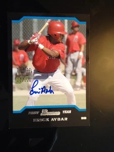 ERICK AYBAR ANGELS BRAVES 2004 BOWMAN FIRST YEAR #172 ROOKIE AUTOGRAPH AUTO - Picture 1 of 2