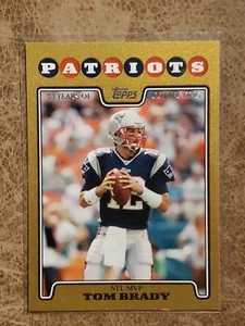 2008 Topps Gold Tom Brady /2008 no 328 New England Patriots 2007 MVP SP - Picture 1 of 3
