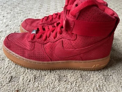 Talla 8.5 - Nike Air Force 1 Gamuza Alta Universidad Rojo W 749266-601 Foto 1 de 4