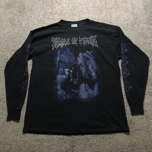 VINTAGE Cradle Of Filth Midian Cthulhu Dawn Long Sleeve T-Shirt Mens XL Black - Picture 1 of 12