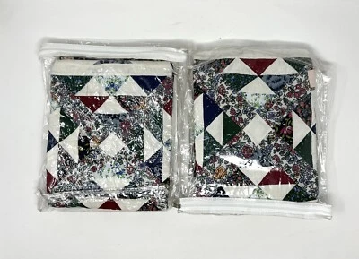 Nueva Almohada Dos (2) Fundas Acolchadas Patchwork Morning Star Floral Legacy Home 20x26 Foto 1 de 4