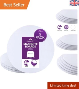 14" White Masonite Cake Board, Strong Round Cake Board, Cake Drum, 4mm Thick,... - Picture 1 of 7