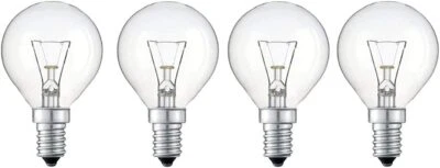 4 Pack 40W SES E14 Classic Clear Golf, Small Screw, Incandescent Dimmable, 38... - Image 1 of 4