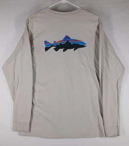 Camiseta Patagonia Hombres Manga Larga Gráfico Tecnología Fish Performance M Firz Roy Trucha - Imagen 1 de 7