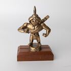 Vtg RS Owens Brass Native Chief Warrior Trophy Topper Statue Figurine