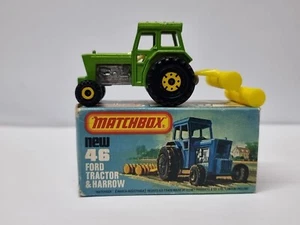 MATCHBOX LESNEY SUPERFAST No 46 FORD TRACTOR AND HARROW IN VGC - Picture 1 of 16