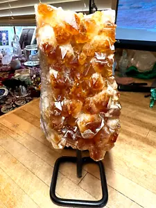 Citrine Crystal Gemstone Energizing Sunny Healer Geode With Stand Specimen 563 - Picture 1 of 12
