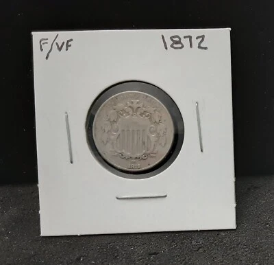 1872 SHIELD NICKEL  - F/VF - AB25 - Image 1 of 2