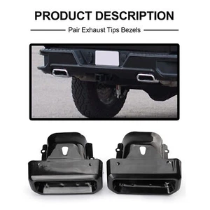 Exhaust Tips Bezels Black 84434641 For Chevy Silverado GMC Sierra 19-24 84434642 - Picture 1 of 12