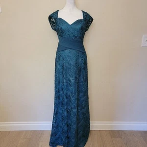 Jade by Jasmine J185068 Teal Lace A-Line Mother of the Bride, Size 2, $199 - Picture 1 of 8