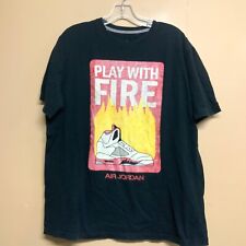 Vintage Air Jordan Play With Fire T-Shirt Black Mens X Large G9