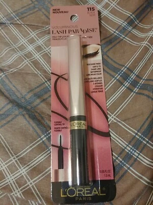 L'Oreal Voluminous Lash Paradise Felt Tip Liquid Eyeliner NEW (115 Black) SEALED - Image 1 of 2