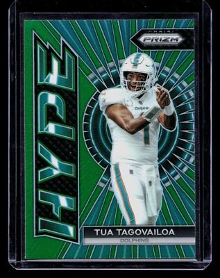Tua Tagovailoa 2023 Panini Prizm #H-1 Hype Prizms Green Miami Dolphins - Image 1 of 2