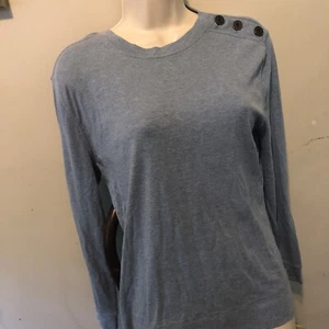 LRL Ralph Lauren Co Blue Shoulder Button Y2K Long Sleeve Shirt Women's Size L - Picture 1 of 4