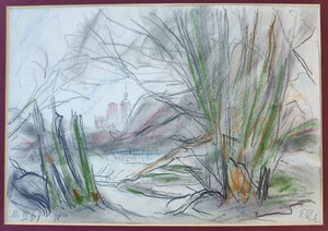 Kliefert, Erich (1893 Berlin–1994 Stralsund) „Stralsund–Partie am Knieperteich" - Bild 1 von 9