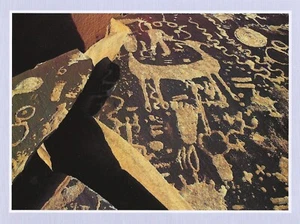 Postcard Arizona Petrified Forest Nat'l Park PETROGLYPHS 'Newspaper Rocks' MINT - Bild 1 von 1