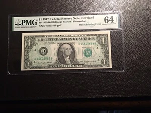 1.00 1977 FRN Front To Back Error PMG 64 Choice Uncirculated PMG 64EPQ - Picture 1 of 2