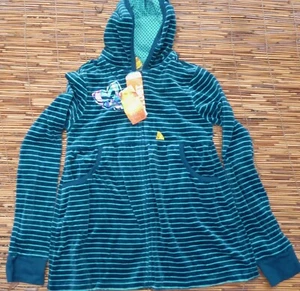SIDEOUT GIRL'S ZIP-UP SOFT LONG TAIL COTTON/POLY VELVET HOODIE SZ 10/12 LIST $28 - Picture 1 of 7