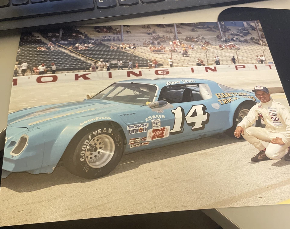 1980 Ramo Stott USAC Camaro Stock Car Racing 8x10 Pose Photo - Image 1 of 1