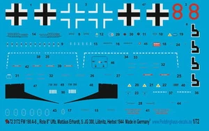 Peddinghaus 1/72 3172 Fw 190 A-8 " Rossi 8 " Uffz Matthäus Erhardt,5. Jg 300 Löb - Foto 1 di 1