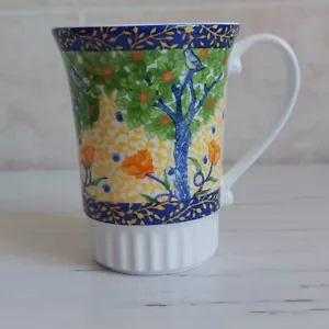 Crown Trent Tapestry Mug Fine Bone China H 11cm Birds Orange Tree Colourful #2 - Picture 1 of 20