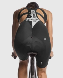 ASSOS T.LAALALAISHORTS S7 Black Padded Bib Shorts Regular Cycling Womens Sz L-XL - Picture 1 of 17