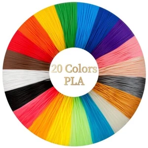 20 Colors 3D Pen Printer PLA Filament Refills High Precision 1.75mm 323 Feet - Afbeelding 1 van 8