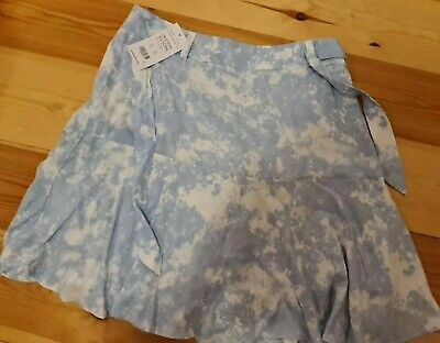 BNWT New Look Generation 915 Girls Age 15 White/Blue Patchy Flared To Knee Skirt • 8.52€