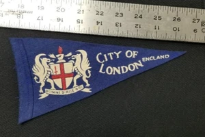 Pennant vintage City of London lungo 9" Inghilterra - Foto 1 di 1