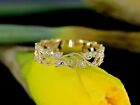 1Ct Round Cut Genuine Moissanite Engagement Ring 14k Yellow Gold Plated Silver